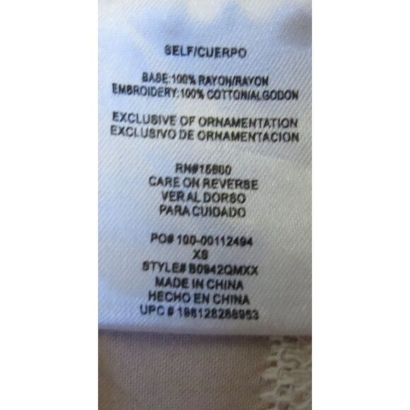 Democracy Women's Embroidered 3/4 sleeve top Blush Pink XS EUC - Picture 12 of 13